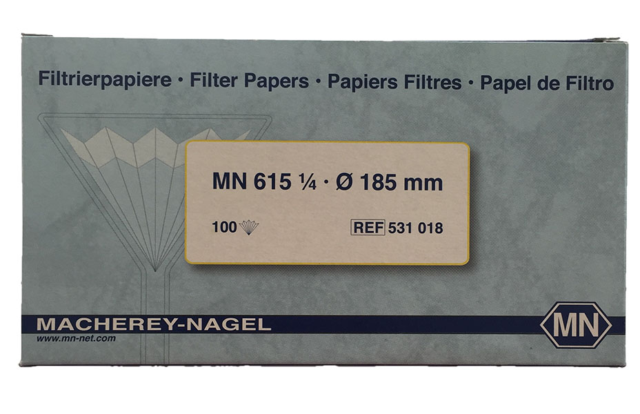 l135000307_faltenfilter_marchery_nagel FALTENFILTER qualitativ Sorte 615 ¼ ø 18,5 cm 1 VE = 100 Stück