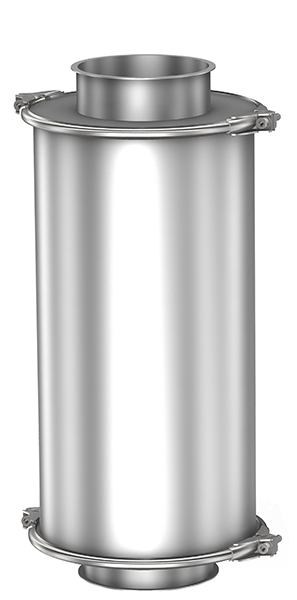 SCHALLDÄMPFER D=500 1500mm lg. - 2/VA beidseits Losflansch DIN 24154 T2 VA