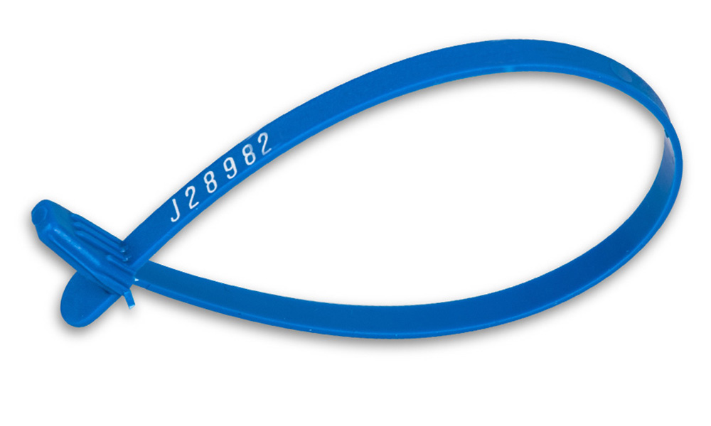 l01006408_handschliessplombe_nummeriert HANDSCHLIESSPLOMBEN, blau, nummeriert 215 mm lg, 6 mm br, 1000 Stück