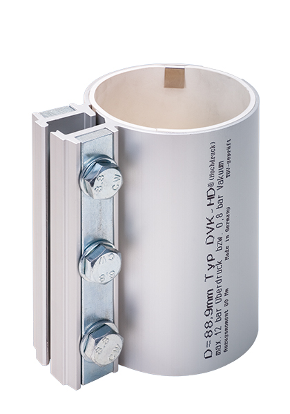 ROHRVERBINDUNGSELEMENT D=106,0 -150 lg. aus Aluminium, mit Dichtung Nitril, -20°C - 80°C